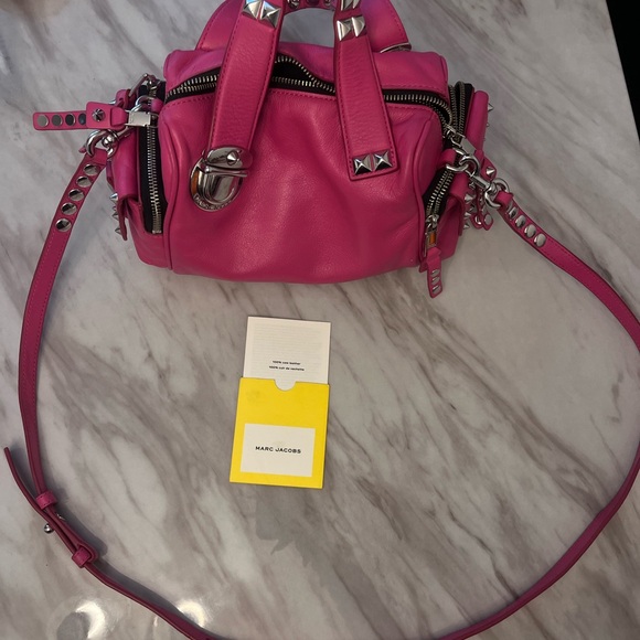 Marc Jacobs Studded Pushlock Mini Satchel – Magenta, Used, Great Shape - Picture 6 of 16